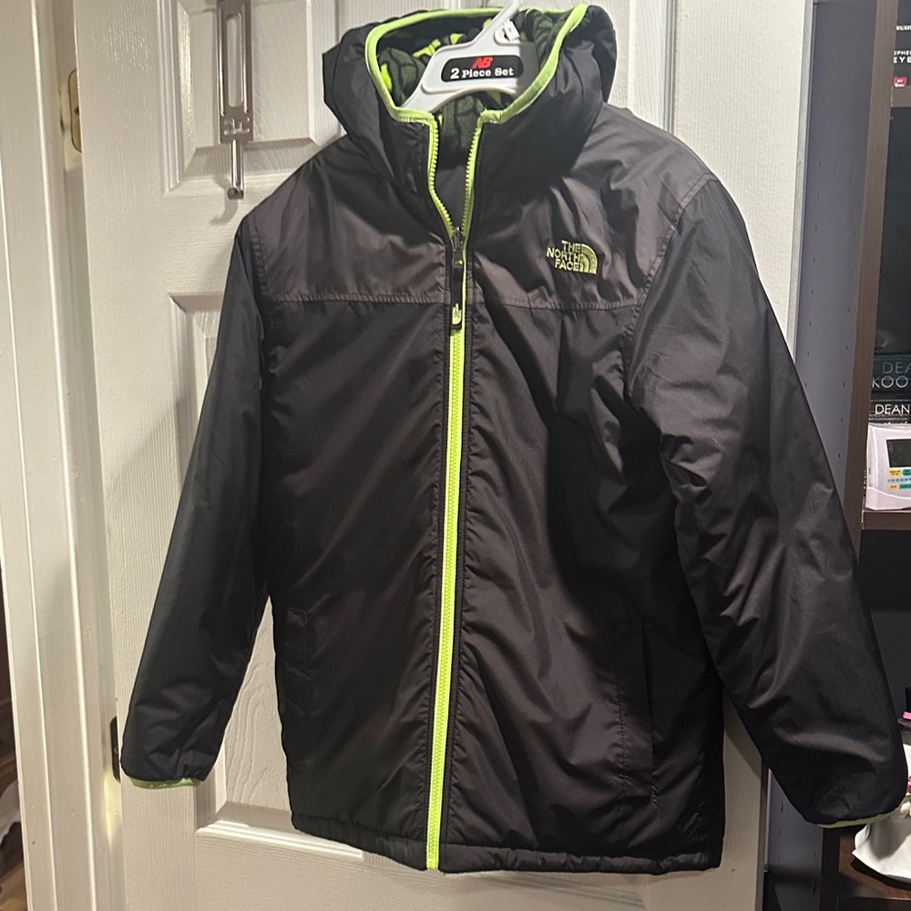 The North Face Kids Vibrant Green and Black Puffer Jacket